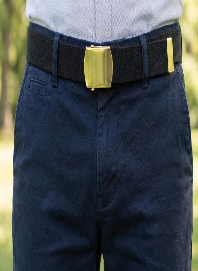 BC Belts حزام قماشي من بي سي بيلتس، تصميم عسكري، مزود بإبزيم وطرف نحاسي، طوله 54 بوصة، متوفر بألوان متعددة (أسود). - Image 2
